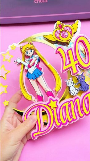 Sailor Moon Cake Topper 🌙✨ Made with Cricut | Anime Party DIY #diy #cricut #sailormoon #animecrafts