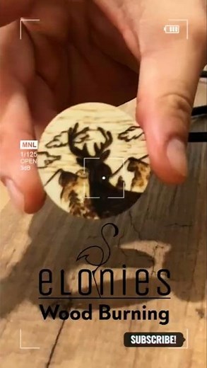 Wood Burning Art | Deer in the Mountains Design #WoodBurning #Pyrography #DeerArt #MountainArt