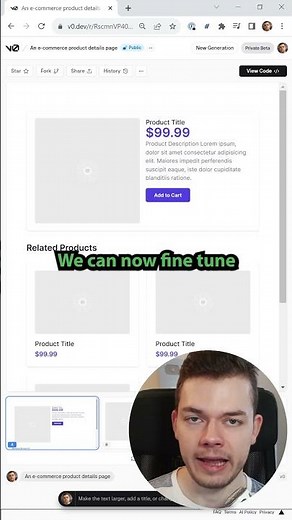 V0.Dev Writes React Components for You 🤯 #reactjs #nextjs #reactdeveloper #reactjs #tailwindcss