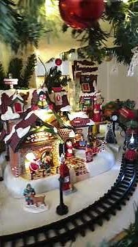 Lemax Christmas Village with 3 train sets Xmas Tree #lemax #Christmas