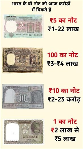 Indian Rare Currency Notes Worth Crores | Old ₹1, ₹5, ₹10 & ₹100 Notes Value 😱