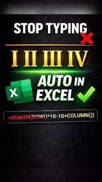 Stop Typing Roman Numbers in Excel ❌ Use This Trick 🔥 #shorts
