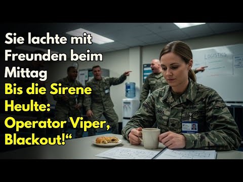 Sie lachte mit Freunden beim Mittag – bis die Sirene heulte: „Operator Viper, Blackout!“
