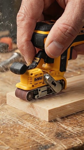 Mini DeWalt Belt Sander: Real Wood Sanding Magic⚙️🛠 #shorts #tools #diy