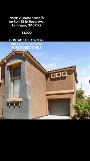 This beautiful single family house is available for rent and immediate move at the moment ASAP. 3beds 2.5baths house Monthly rent $1,000 Refundable security deposit $1,000 utilities are included except for the cable 📞 and trash 🚮 Contact or Text the owner 1 (561) 267-3487 #housetour #apartmenttour #lasvegas #neveda #houseforrent