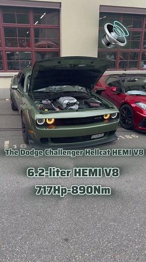 The DODGE Challenger SRT Hellcat Hemi V8 engine soundcheck 🔊