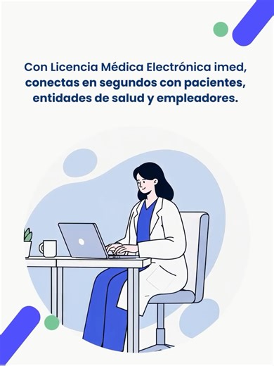 imed on Instagram: "Emitir licencias médicas nunca fue tan fácil ni tan rápido. Con Licencia Médica Electrónica imed optimizas tus procesos, y te conectas en línea con empleadores, pacientes y entidades de salud, todo desde una plataforma confiable y eficiente. Empieza hoy con instalación y habilitación sin costo. Conoce más en nuestra bio. #imed #LicenciaMédicaElectrónica"