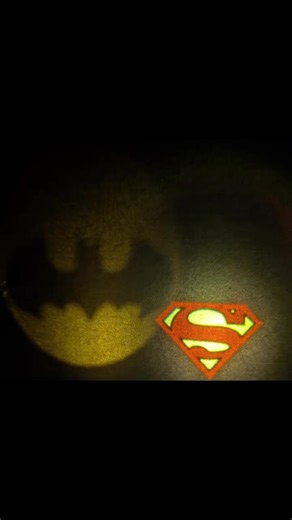 Superbat symbols! Batman signal and the metal phantom projector side by side! #Superbat #Superman #Batman