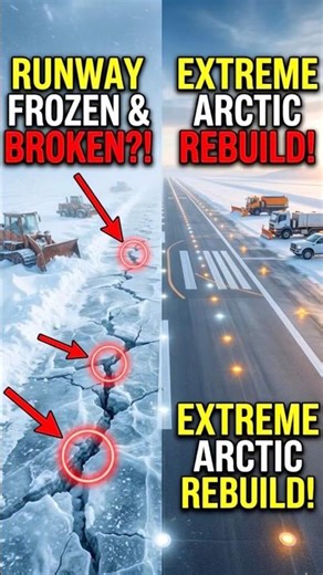 Planes Couldn’t Land Here… Until This Was Fixed ❄️🔥#shorts #viral #runway #frozen #project #repair