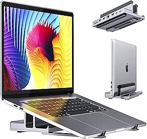 Amazon.com: USB C Docking Station for Laptop, 8 in 1 USB C Dock with Vertical Laptop Stand, 4K 60Hz HDMI Output, 1Gbps Ethernet, 5Gbps Data, PD 3.0 & 10Gbps USB-C, TF/SD, Compatibility MacBook Pro/Air Dell HP : Electronics