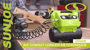 Sun Joe IONAIR-CT 40V 4.0-Ah Cordless 1.6-Gallon Air Compressor w/Inflator Accessories, (Core Tool)