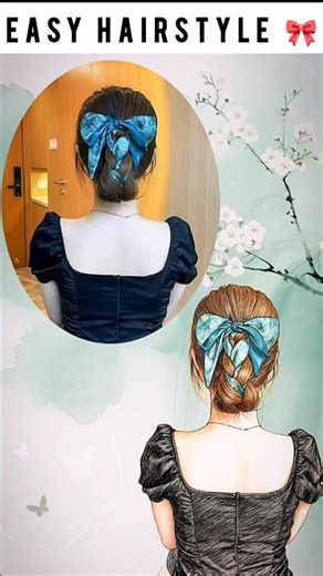 Ribbon Pull Through Braid Hairstyle Tutorial 🎀 Easy Cute Braid#RibbonBraid#BraidedHairstyle#yt #fyp