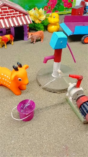 Mini hand pump project water with supply motor #viral 335