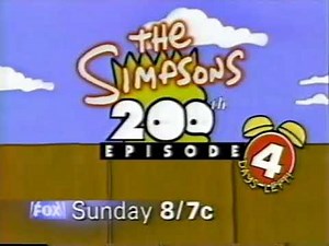 The Simpsons Fox Promo (1998): Party of Five Stars "Trash of the Titans" 200th (S09E22) (15 second)