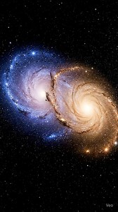 Two Galaxies Colliding and creating a new Galaxy 🌌 #space #solarsystem #life #FacebookPage #SpaceX #NASA #universe #mars #earth #moon | Universe Wonders