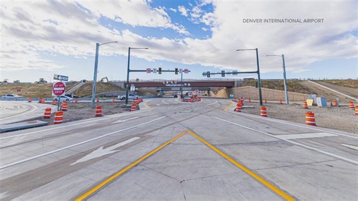 Denver airport unveils new diverging diamond interchange