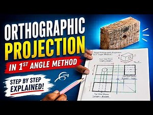 First Angle Orthographic Projection | Engineering Drawing Basics | Example 3