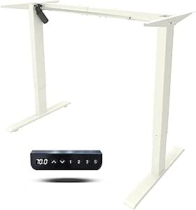 Standing Desk Frame - Standing Desk Legs, Adjustable Desk Frame, Sit Stand Desk Frame, Smart Controller System for 48''-70'' Desk Top,DIY Workstation (White Frame Only)