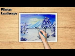 Beautiful Winter Landscape Acrylic Painting | Easy Snow Scenery Step by Step | Painting Tutorial