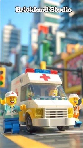 Lego City Ambulance on a Happy Help Day 🚑 #shorts #lego #ambulance #legocity #legostopmotion