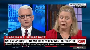 What Alabama Senate candidate Roy Moore’s spokeswoman could not answer in her interview with Anderson Cooper: - Whether or not Moore thinks Barack Obama was born in the United States - Whether he still thinks Muslims should not be allowed to serve in Congress - Whether Moore still thinks homosexuality should be outlawed - Whether 9/11 happened because the United States distanced itself from God http://cnn.it/2AEuobf | CNN
