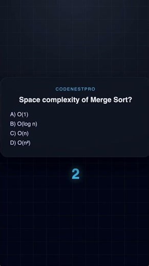 Space complexity of Merge Sort? ⏱️ | DSA MCQ