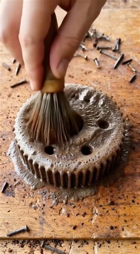 Rust removal on metal gear #rust #metal #cleaning #gear