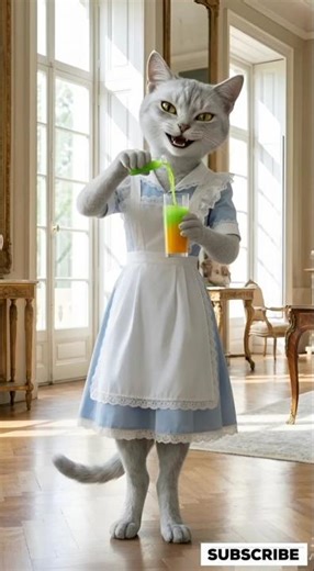 The maid cat with a magical spell 😱 #cat #shorts #short