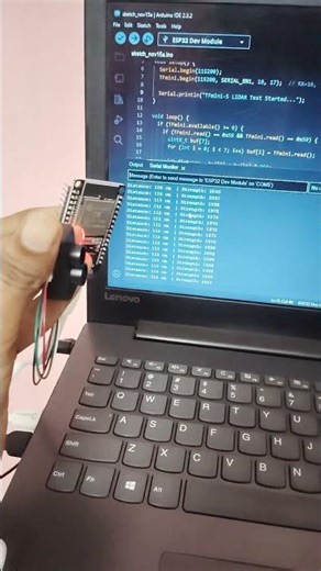 testing tf luna lidar sensor with esp32. #trendingshorts #trending #iot #programming #coding #esp32