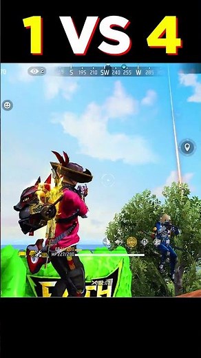 1 VS 4 MOMENT WITH LAUNCHPAD | GARENA FREE FIRE #shorts #youtubeshorts