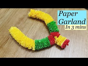 Paper Flower garland DIY| Lakshmi garland | Diwali decoration |easy garland making using crepe paper