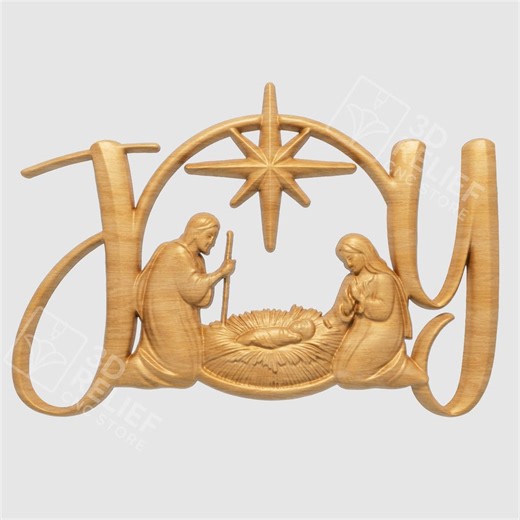 JOY Nativity Scene STL Model – 3D CNC Carving (digital File) - Etsy