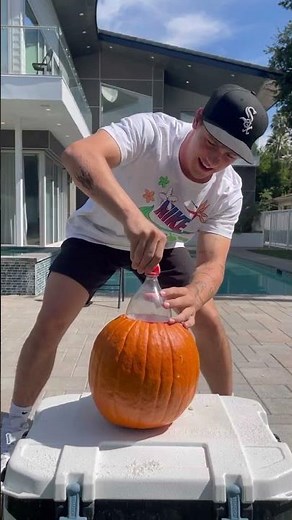 EXPLODING PUMPKIN CHALLENGE 😱 #Shorts
