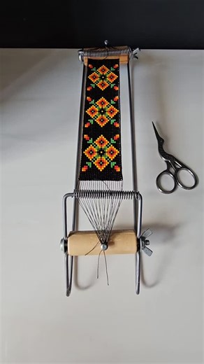 Kobzar Beads - Beading Patterns & Tutorials on Instagram: "Taking the Bracelet Off the Loom ✨ Follow me for inspiration, free patterns, and beading ideas 💎 #beadloom #beading #patterns #beadwork #seedbeads"