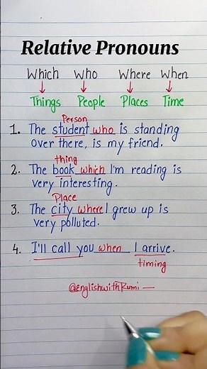 Grammar- Relative Pronouns quizzes📚👩🏻‍🏫 #learnenglish #grammar #education #english