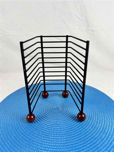 Vintage Black Wire CD Holder Rack With Wooden Ball Feet – Mid Century Modern Style Metal Stand for 10 Compact Discs - Etsy