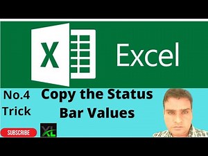 How to use or copy values from Status Bar in Microsoft Excel sheet?