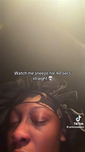 Princessssyxx sneezing fit 40 second tiktok video clip #sneezingfit #funny #humor #cute