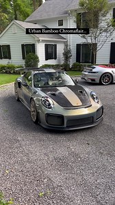 Which Chromaflair Porsche color do you prefer, Urban Bamboo or Python Green? I love both, but I think I love Urban Bamboo just a little bit more😍 #Porsche #Porsche911 #GT2RS #Supercars | Supercar Heather