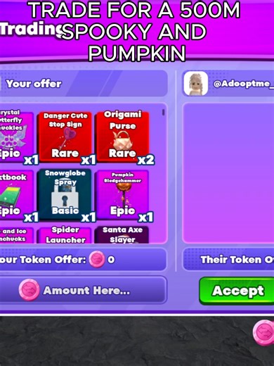 AN AWESOME CROSS TRADE FOR A 500M SPOOKY AND PUMPKIN #roblox #viral #fyp #gaming #stealabrainrot SHOUTOUT TO @adoptmeforbaddies0 AMAZING TRADE