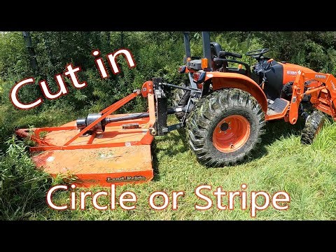 To MOW in a circle or to stripe while using Rotary Cutter?