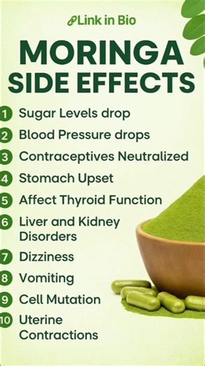 Top 10 Moringa Side Effects ☘️ Find the purest version of Moringa in my Bio #moringa #sideeffects