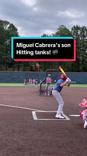 Chris Cabrera, Miguel Cabrera’s son, hitting tanks in Perfect Game HR Derby! 🔥 #baseball #homerun #homerunderby