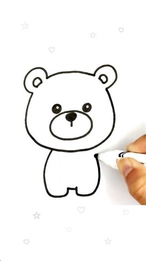 🧸 Cute Teddy Drawing Super Easy #drawing #shorts
