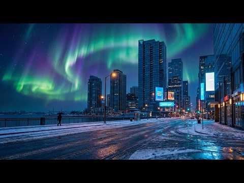 Cyberpunk Night Skyline 4K 🌌 Relaxing Neon City Screensaver (2160p Ultra HD)