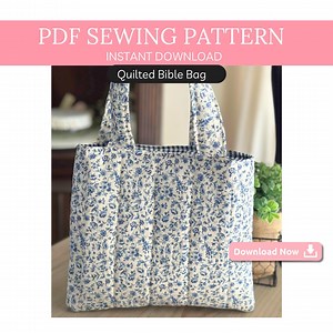 Quilted Bible Cover Sewing Pattern PDF | DIY Bible Sleeve With Handles | Padded Book Pouch Pattern With Sewing Instructions Bible Carry Case - Etsy