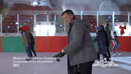 Jessica Lowndes and Brendan Penny enjoy a sweet Classic Christmas Moment from "Magical Christmas Ornaments." | Hallmark Channel's Countdown To Christmas