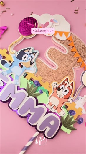 Cómo hacer un cake topper de Bluey y Bingo