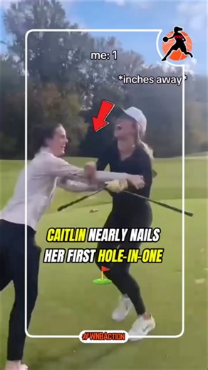 🤯 The hilarious reaction of Caitlin Clark and Lexi after almost getting a first hole-in-one on the golf course ⛳️ #WNBA #wnbaction | Marca in English
