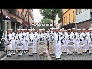 Desfile 16 de Septiembre 2024 Banda de guerra de Fuerza y Regiones Navales